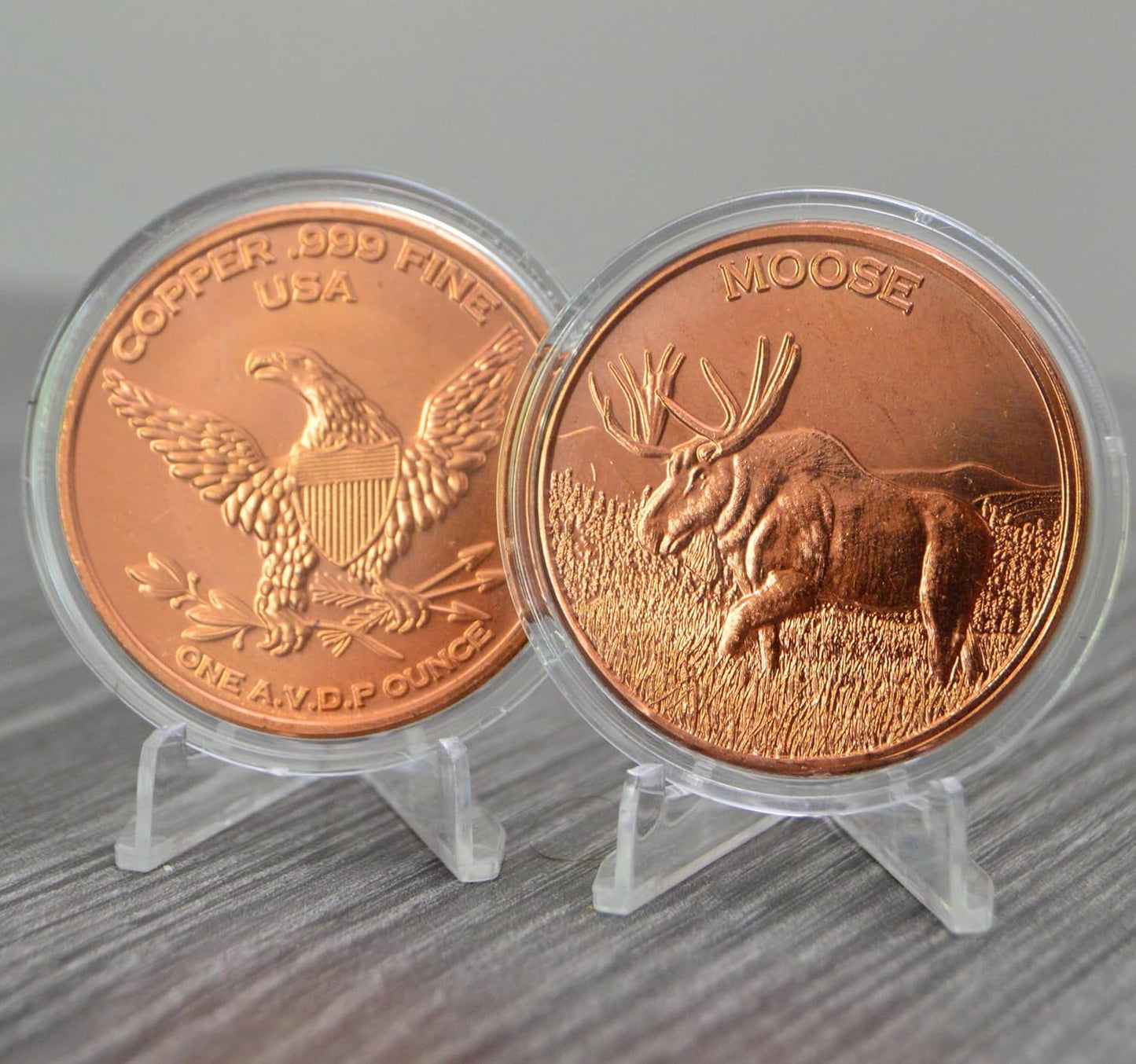 1 oz Moose Copper Round & Capsule