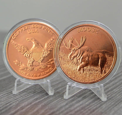 1 oz Moose Copper Round & Capsule