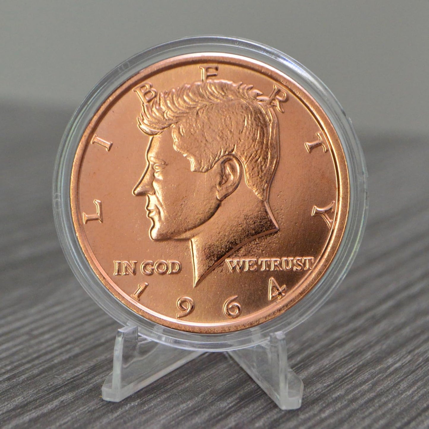 1 oz 1964 Kennedy Half Dollar Copper Round & Capsule
