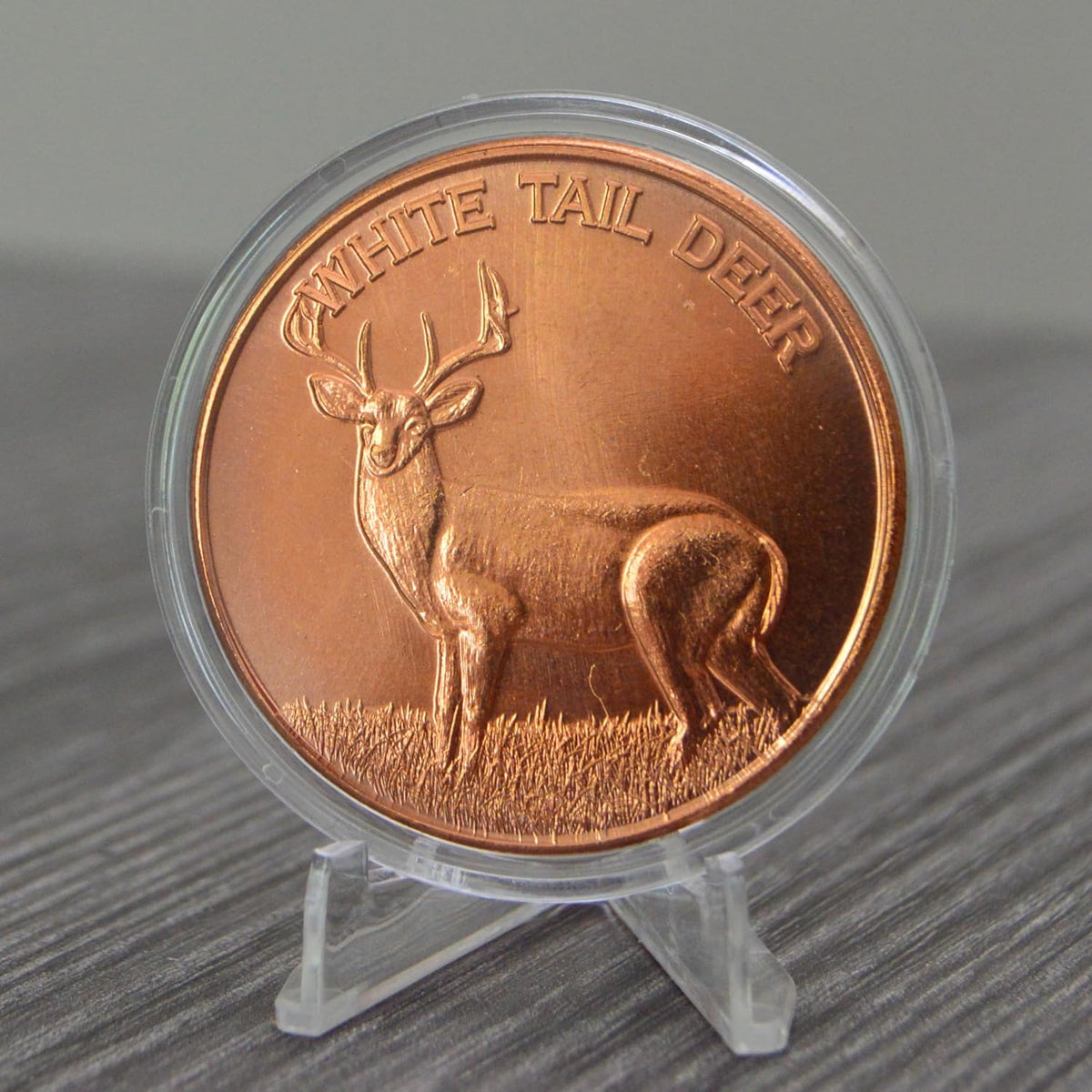 1 oz Whitetail Deer Copper Round & Capsule
