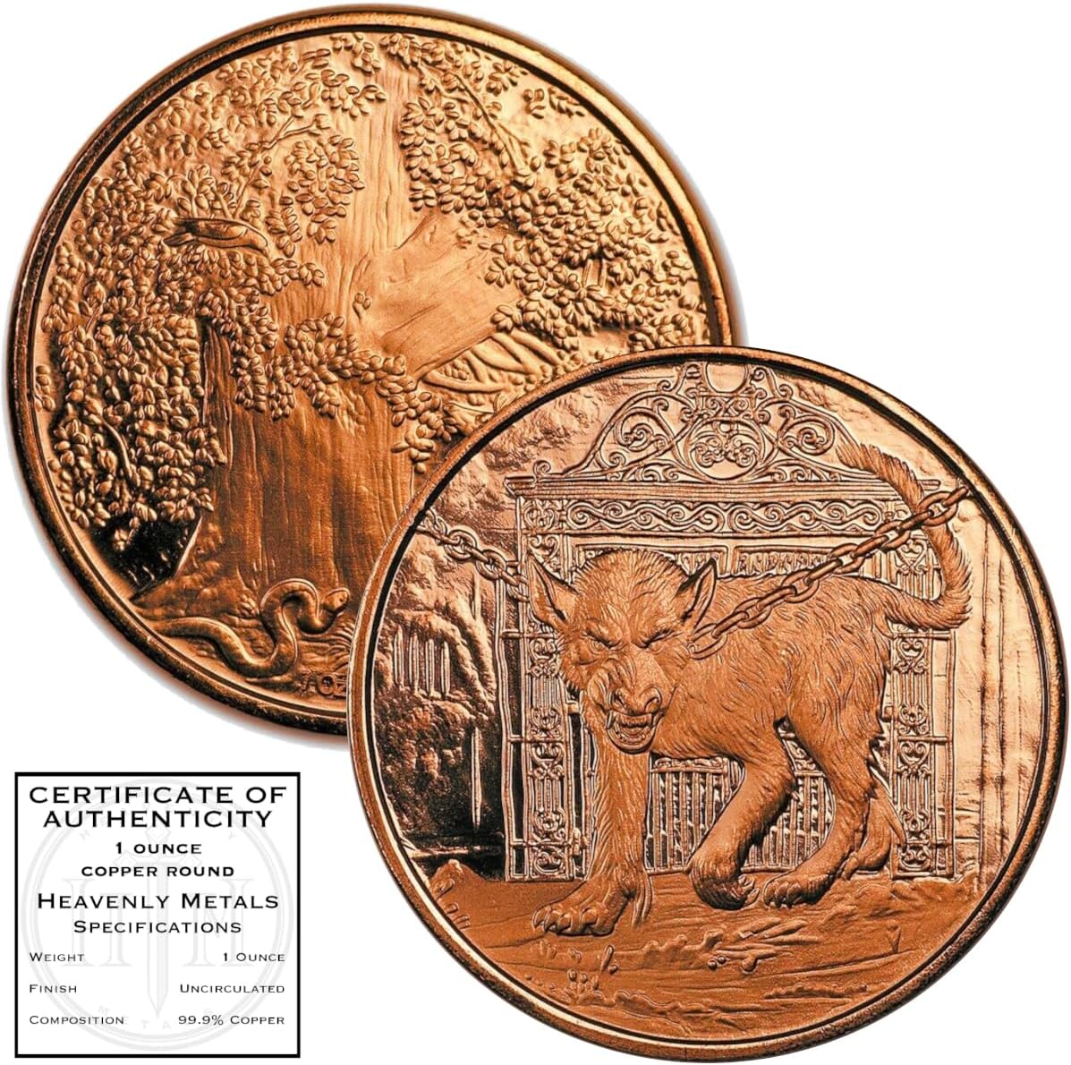 1 oz Hellhound Copper Round & Capsule