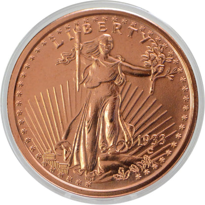 1 oz Saint-Gaudens Copper Round & Capsule