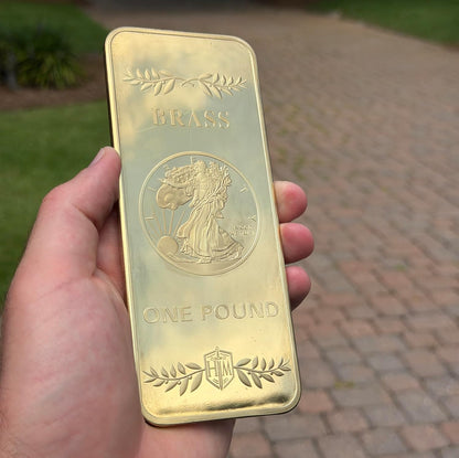 1 lb Brass Walking Liberty Bullion Bar