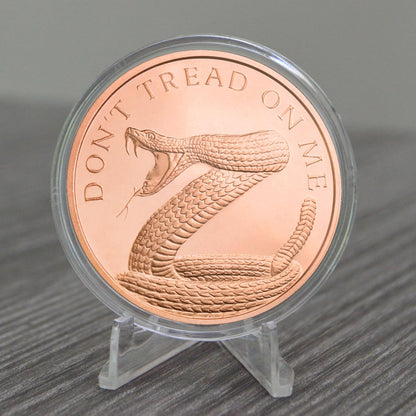 1 oz Don't Tread on Me Rattlesnake Copper Round & Capsule