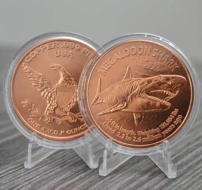 1 oz Megalodon Copper Round & Capsule