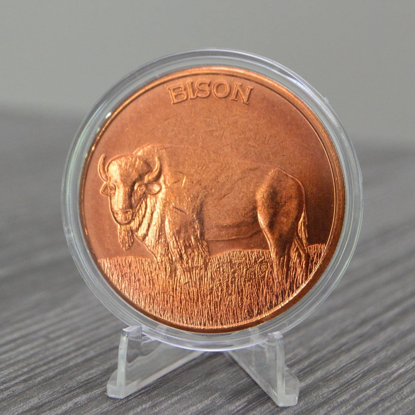 1 oz Bison Copper Round & Capsule