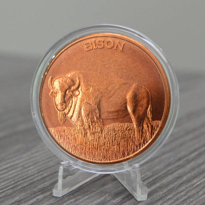 1 oz Bison Copper Round & Capsule