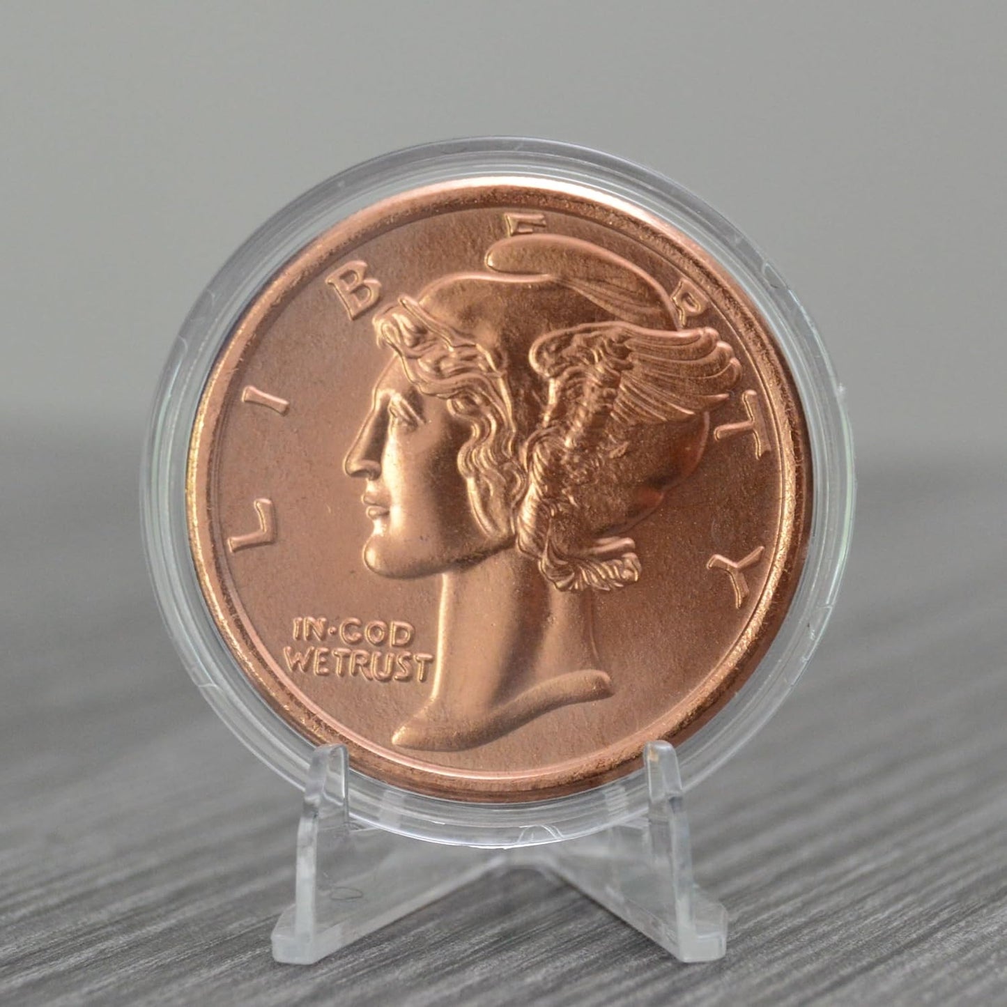 1 oz Mercury Dime Copper Round & Capsule