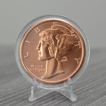1 oz Mercury Dime Copper Round & Capsule