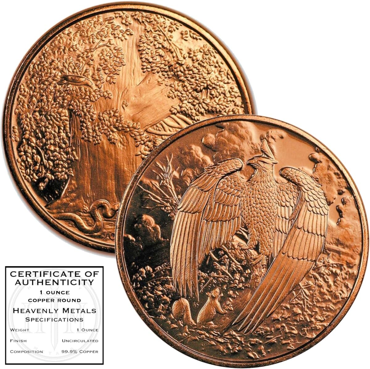 1 oz Great Eagle Copper Round & Capsule