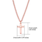 Copper Cross Necklace for Men – 99.9% Pure Copper Chain and Pendant