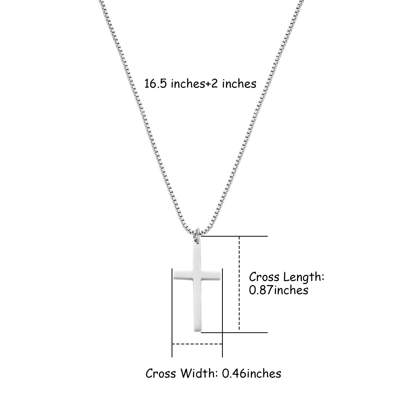 Women's Cross Necklace – Stainless Steel Adjustable Chain