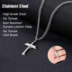 Gold Cross Necklace for Men – 18K Gold Plated Stainless Steel