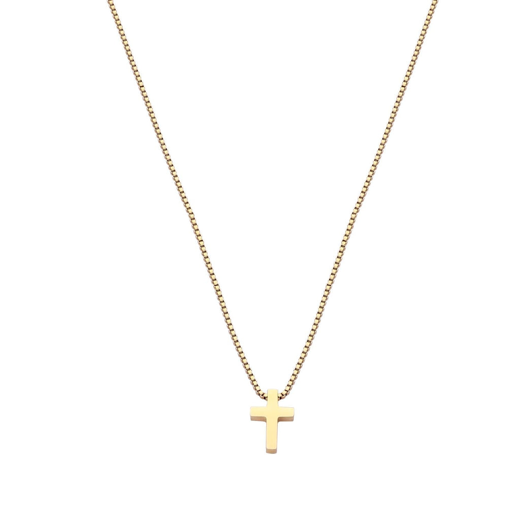 Women's Classic 18K Gold Plated Cross Necklace – Adjustable Chain