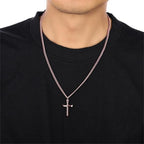 Copper Cross Necklace for Men – 99.9% Pure Copper Chain and Pendant