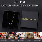 Women's Sideways 18K Gold Plated Cross Necklace – Adjustable Chain