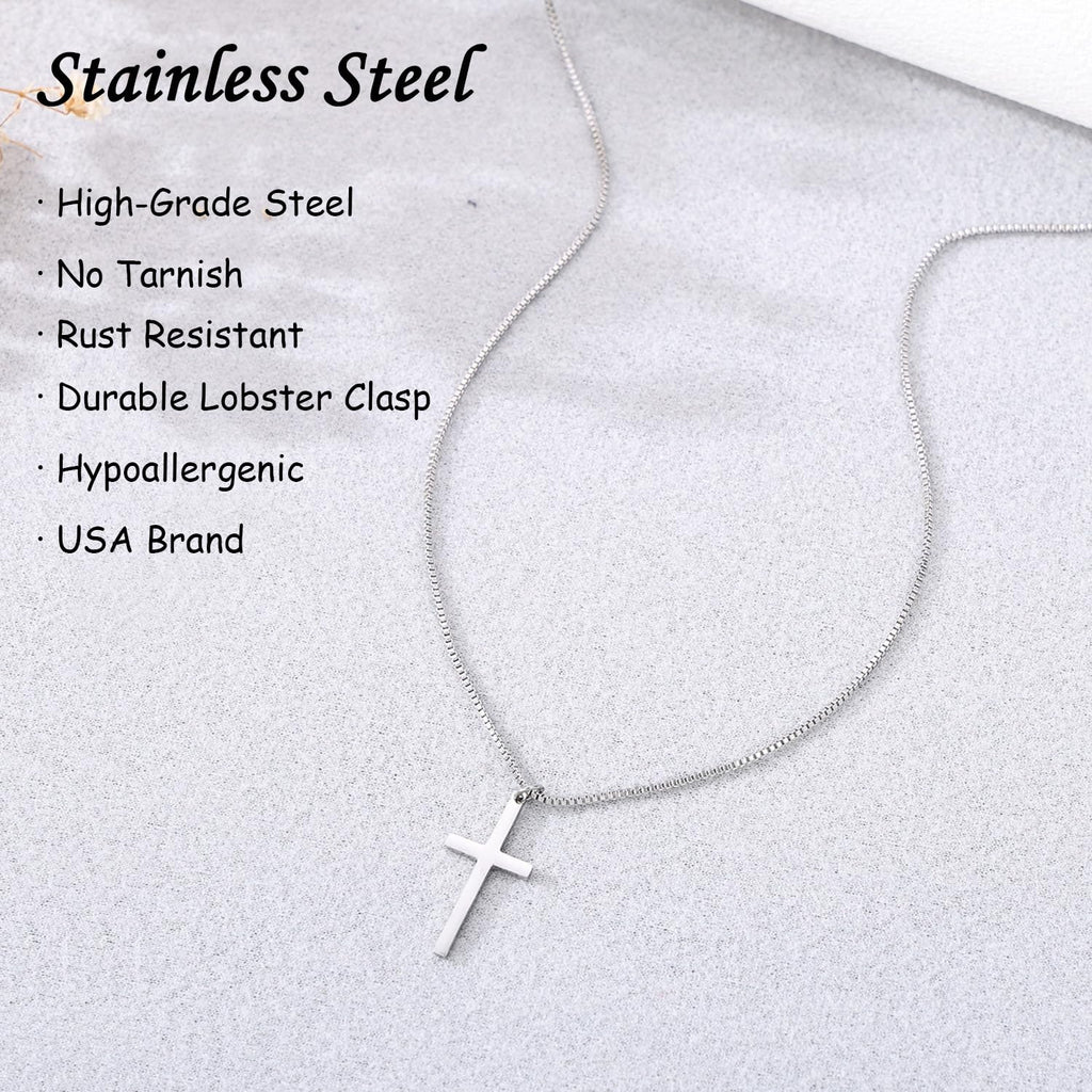 Women's Cross Necklace – Stainless Steel Adjustable Chain