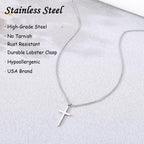 Women's Cross Necklace – Stainless Steel Adjustable Chain