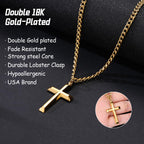 Gold Cross Necklace for Men – 18K Gold Plated Stainless Steel