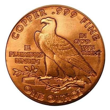 1 oz Incuse Indian Copper Round & Capsule