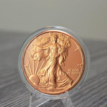 1 oz Walking Liberty Copper Round & Capsule