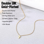 Women's Classic 18K Gold Plated Cross Necklace – Adjustable Chain