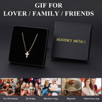 Women's Classic 18K Gold Plated Cross Necklace – Adjustable Chain