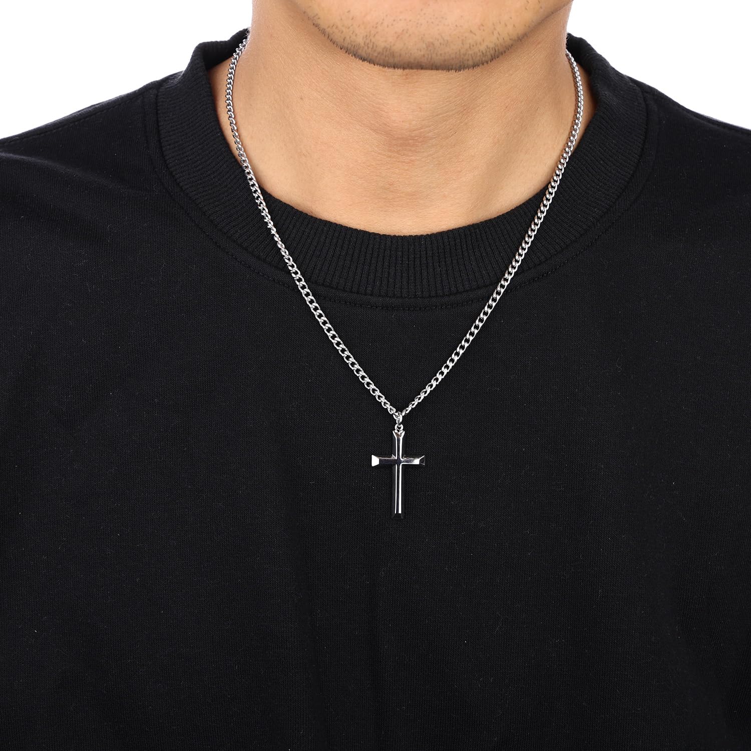 Gold Cross Necklace for Men – 18K Gold Plated Stainless Steel