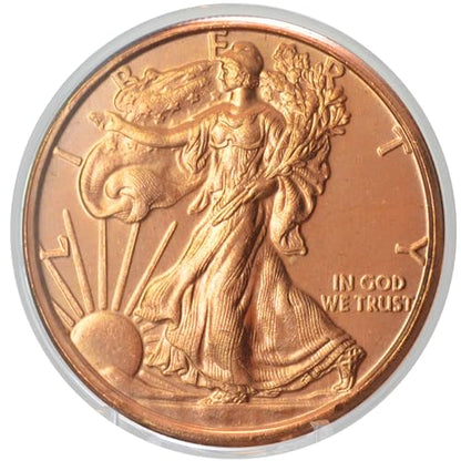 1 oz Walking Liberty Copper Round & Capsule