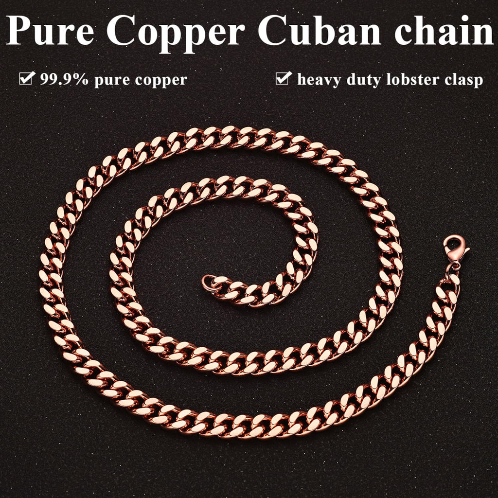 Copper Necklace for Men & Women – 99.9% Pure Cuban Link