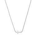 Women's Sideways Cross Necklace – Stainless Steel Adjustable Chain